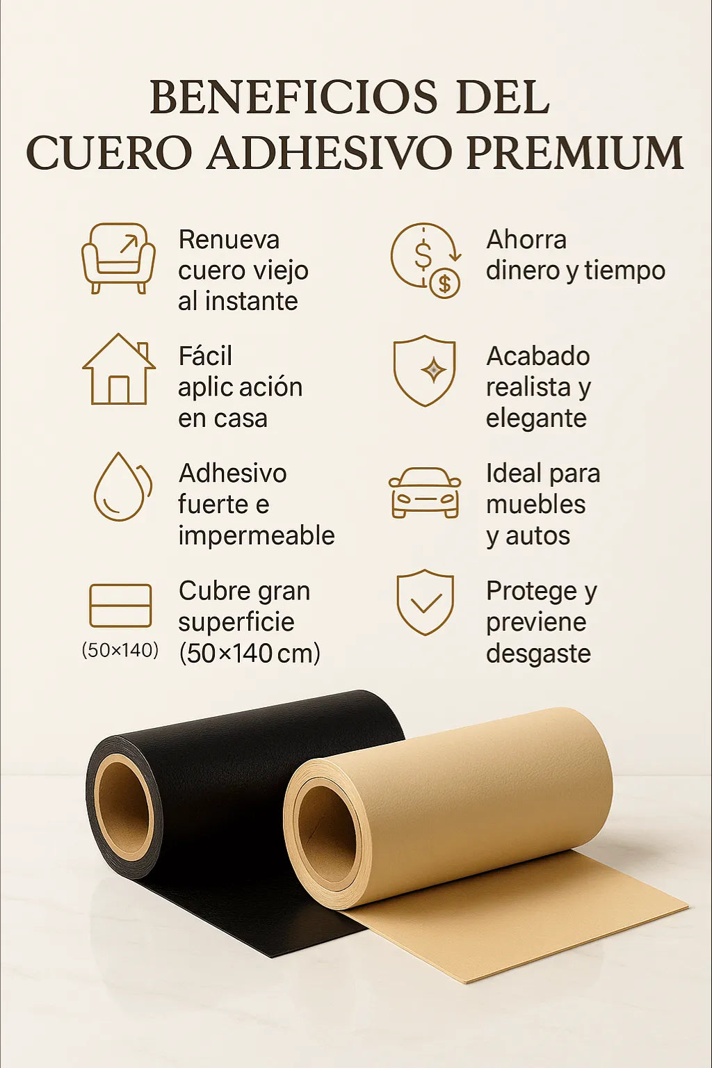 ROLLO ADHESIVO DE REPARACIÓN DE CUERO